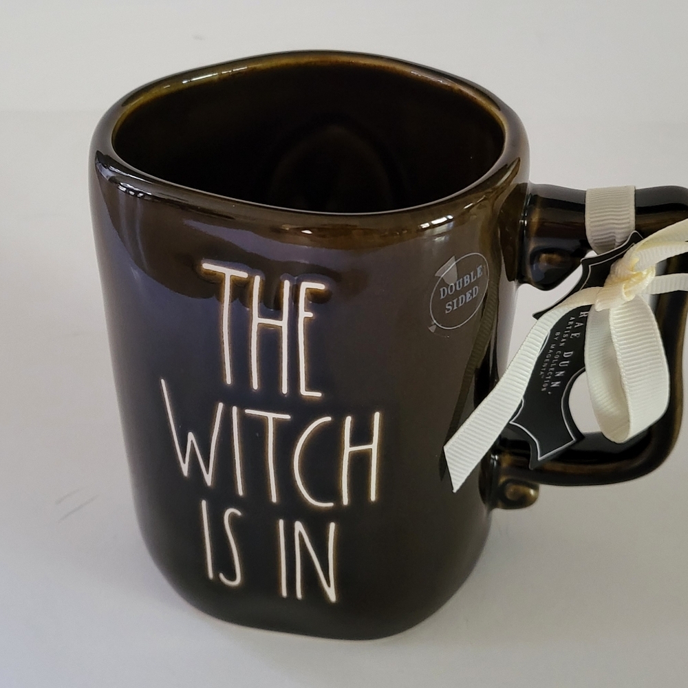 Rae dunn THE WITCH IS IN iridescent mug double-sided